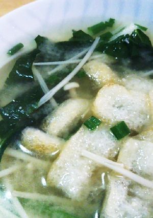 ほうれん草とエノキとあげのあごだし味噌汁-レシピのメイン写真