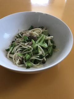 レンジ簡単 ツナとしめじ、キャベツパスタ-レシピのメイン写真