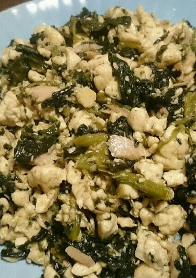 豆腐とほうれん草とツナのマヨ炒め-レシピのメイン写真