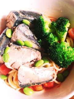 お魚を食べよう!鯖缶とトマト缶の冷製スパ-レシピのメイン写真