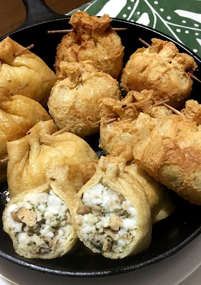 さば缶とはんぺんと油揚げで巾着揚げ-レシピのメイン写真