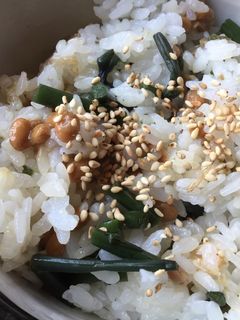 季節の味!山菜と納豆のまぜご飯-レシピのメイン写真