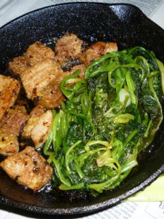 豚ロースとほうれん草のアヒージョ炒め-レシピのメイン写真