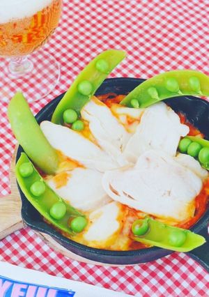 サラダチキンでチーズダッカルビ風おつまみ-レシピのメイン写真