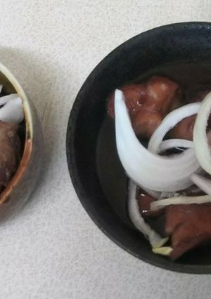 牛赤身とガツのワイン煮（血ダ食1227）-レシピのメイン写真