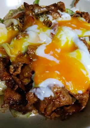 ＊野菜炒め＊豚キムチマヨネーズのせ～-レシピのメイン写真