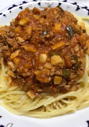 トマトジュースで作る♪筍入りミートソース-レシピのメイン写真