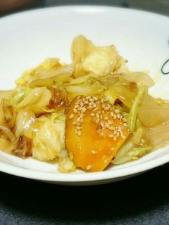 揚げ豆腐と春キャベツの中華炒め-レシピのメイン写真