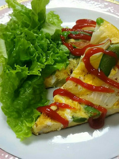 新玉ねぎとスナップえんどうの簡単オムレツ-レシピのメイン写真