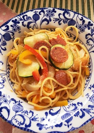 ズッキーニとカルパスのスパゲティ-レシピのメイン写真