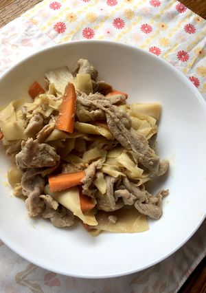 マンネリ解消！姫皮と豚肉の味噌炒め♡-レシピのメイン写真