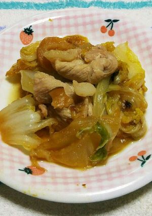 男性でも簡単安い白菜インスタント炒め煮。-レシピのメイン写真