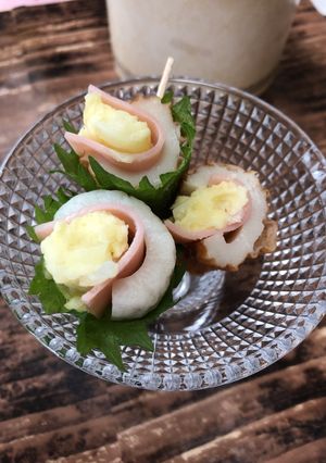 竹輪ハム大葉ポテトサラダ巻き-レシピのメイン写真