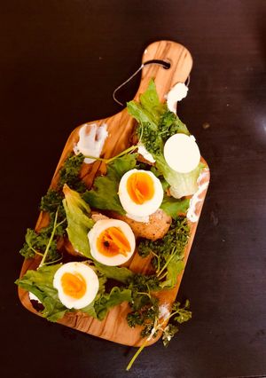 ゆで卵とクリームチーズのバゲットのせ♪-レシピのメイン写真