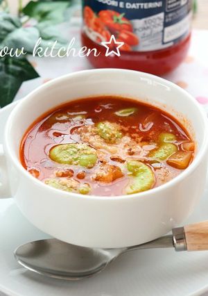 即席10分！そら豆の完熟トマトスープ-レシピのメイン写真