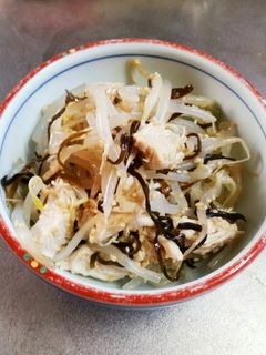 【ダイエット】ささみともやし塩昆布あえ-レシピのメイン写真