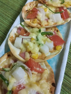 ☆長芋で☆餃子の皮ピザ♪-レシピのメイン写真