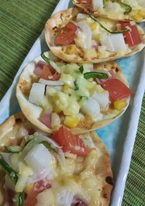 ☆長芋で☆餃子の皮ピザ♪-レシピのメイン写真