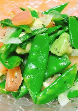 絹さやとアボカドトマトのイタリアンサラダ-レシピのメイン写真