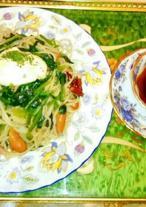 ほうれん草＆ウインナーのペペロンチーノ-レシピのメイン写真