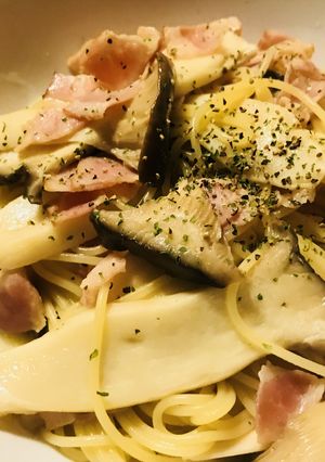 和風☆ベーコン＆茸のしょう油バターパスタ-レシピのメイン写真