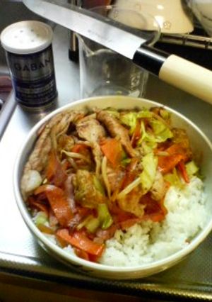 野菜炒め【丼】-レシピのメイン写真