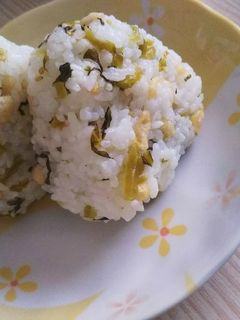 高菜天かすにぎり-レシピのメイン写真