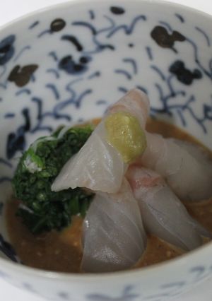 鯛と春菊のごまだれ-レシピのメイン写真