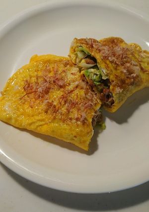 簡単❗酢キャベツの納豆オムレツ❗-レシピのメイン写真