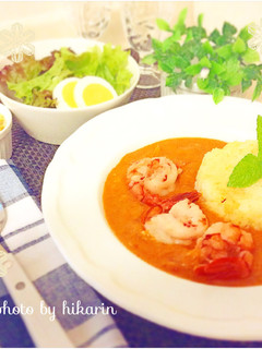 ぷりぷり海老のトマトクリーム煮込み-レシピのメイン写真