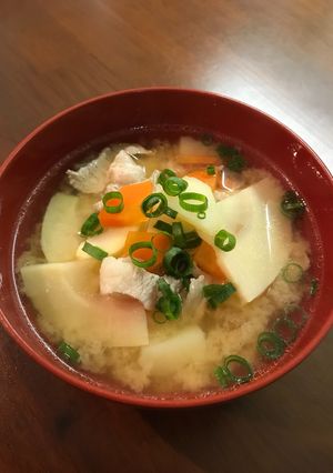 豚バラ入り筍の味噌汁-レシピのメイン写真