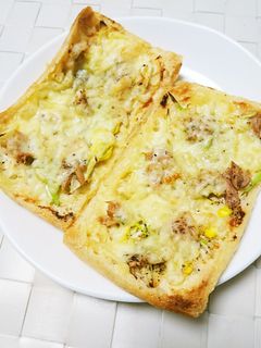 長ネギとツナの和風油揚げピザ-レシピのメイン写真