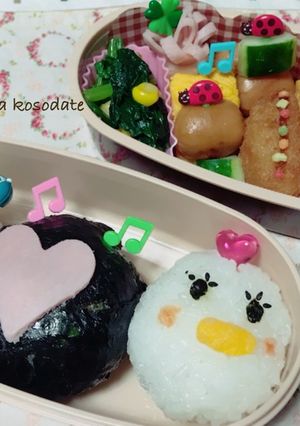 ツムツム ドナルド&デイジー小学生弁当-レシピのメイン写真