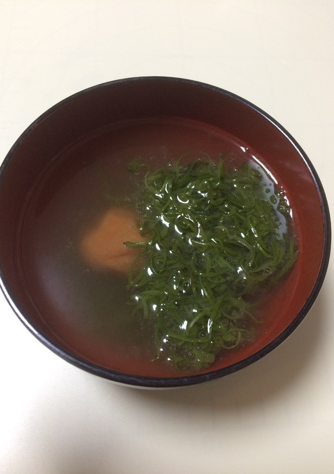 一人分☆簡単 めかぶと梅干しのスープ-レシピのメイン写真