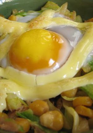 キャベツの卵のせ焼き-レシピのメイン写真