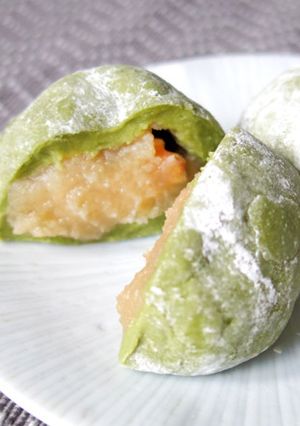 ドイツで作る和菓子☆白餡くるみ抹茶大福-レシピのメイン写真