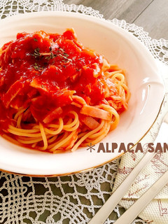 トマト缶で時短*冷製トマトスパゲティ♡-レシピのメイン写真