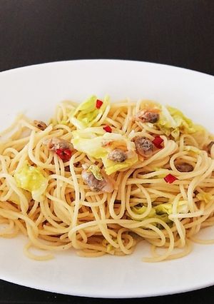 春キャベツとあさりのピリ辛パスタ-レシピのメイン写真
