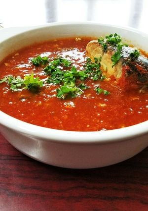 『完熟トマトとサバ缶で作る！簡単スープ』-レシピのメイン写真