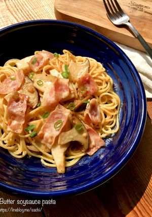 エリンギとベーコンのバター醤油パスタ-レシピのメイン写真