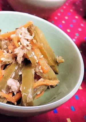 簡単★食感が◎【茎ワカメのツナ醤油和え】-レシピのメイン写真