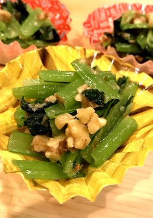 糖質・冷凍・弁当☆小松菜のくるみ和え-レシピのメイン写真
