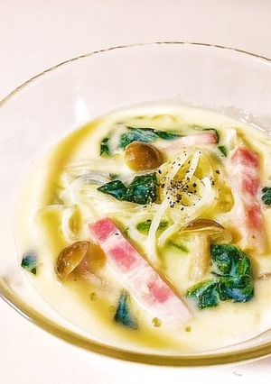 低糖質!豆乳スープパスタ風-レシピのメイン写真
