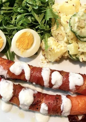 巻いて焼くだけ！人参のベーコン巻き焼き-レシピのメイン写真