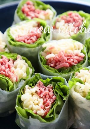 シュレッドビーフで！タコス風生春巻き-レシピのメイン写真