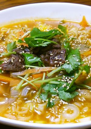 辛ラーメン、カルビクッパ風♪-レシピのメイン写真