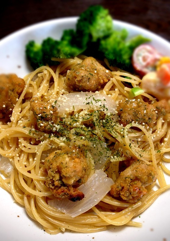 から揚げぺろりんパスタ-レシピのメイン写真