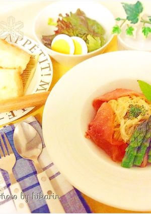 生ハムとアスパラの冷製パスタ-レシピのメイン写真