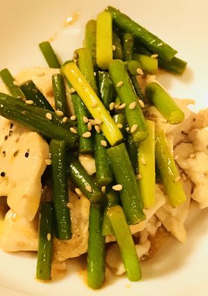 鶏肉とニンニクの芽の炒めもの★キムチ風味-レシピのメイン写真