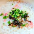 山椒風味。昆布の佃煮と梅干しのお粥